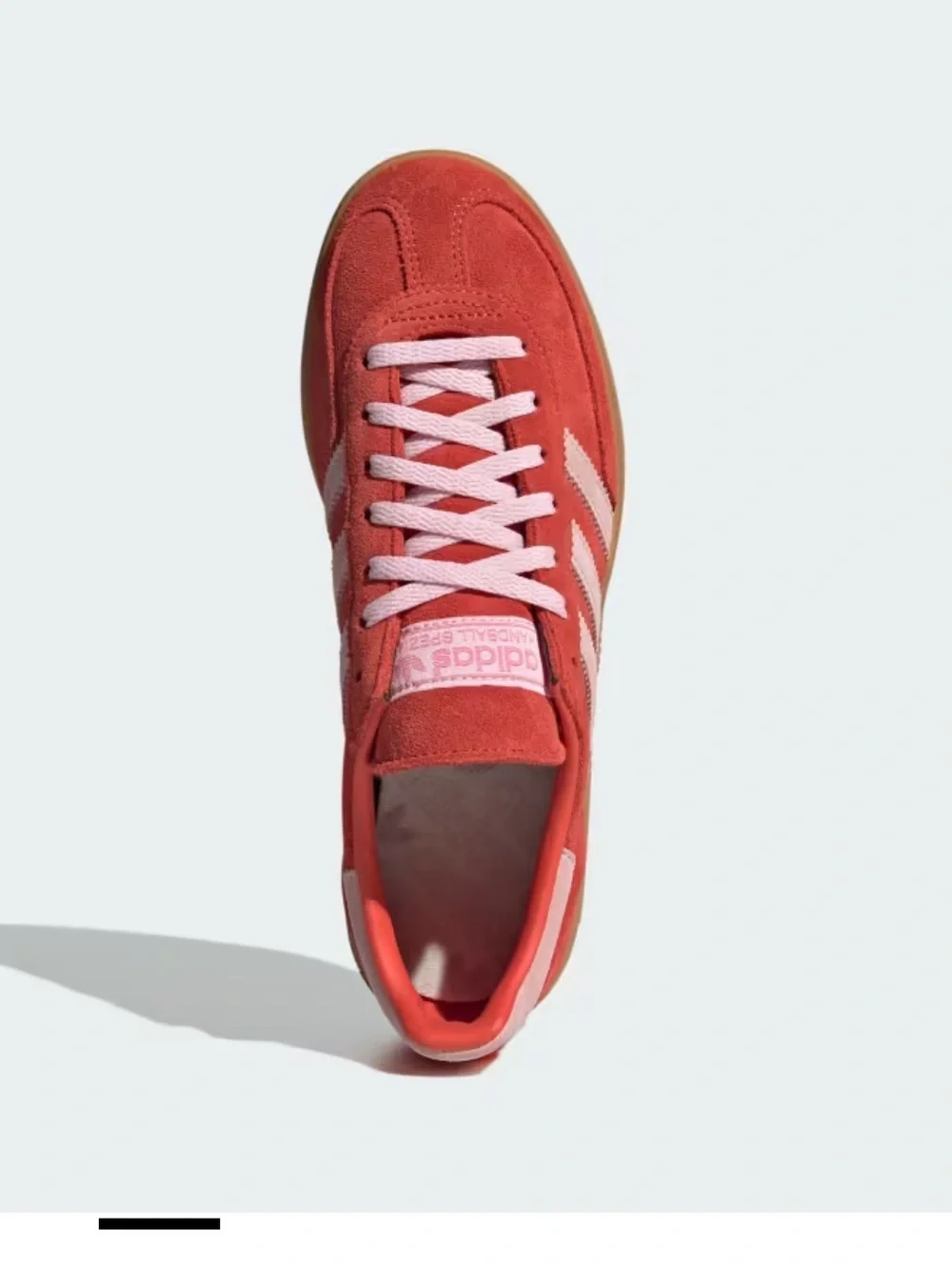 adidas men’s Red Suede Retro Spezial with Pink Stripes and Gum Sole unisex